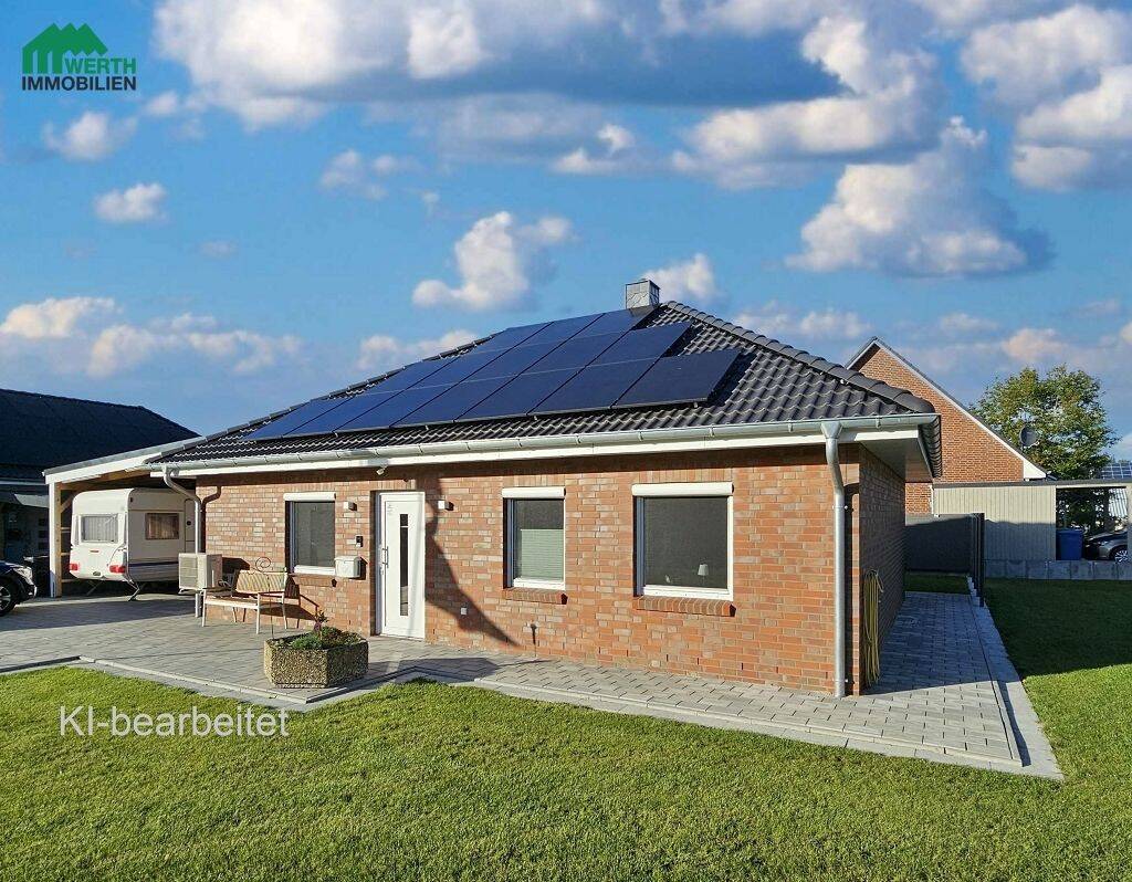 Kleiner Bungalow in Windbergen,  Baujahr 2025, mit Doppelcarport.  E-Klasse A+, 25729 Windbergen