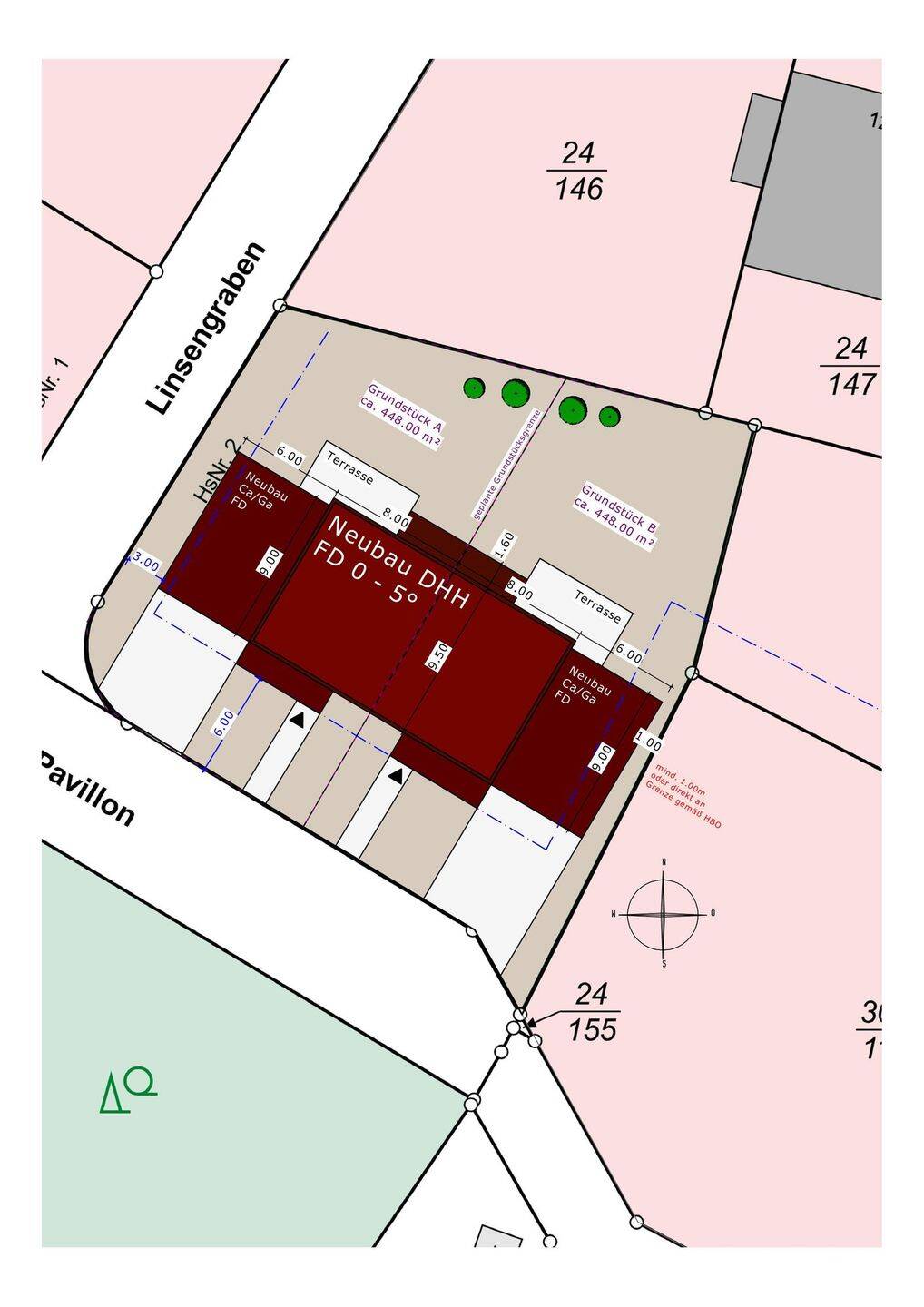 Baugrundstück für zwei Doppelhaus-Hälften., 63589 Linsengericht