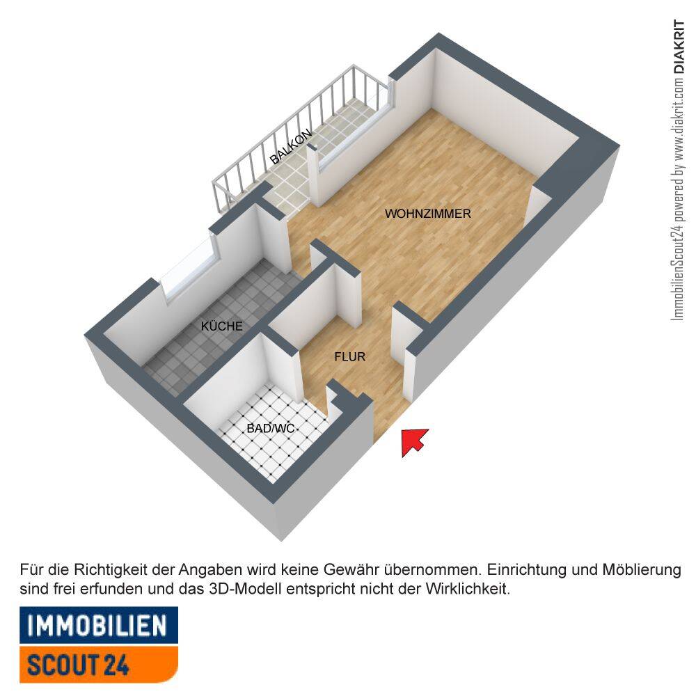 Helle 1-Zimmer-Wohnung mit Balkon in Stuttgart-Stammheim, nah zu BOSCH, PORSCHE, TRUMPF, SIKA, WÜSTENROT, SIKA neu zu vermieten, 70439 Stuttgart (Neuwirtshaus Stammheim Zuffenhausen)