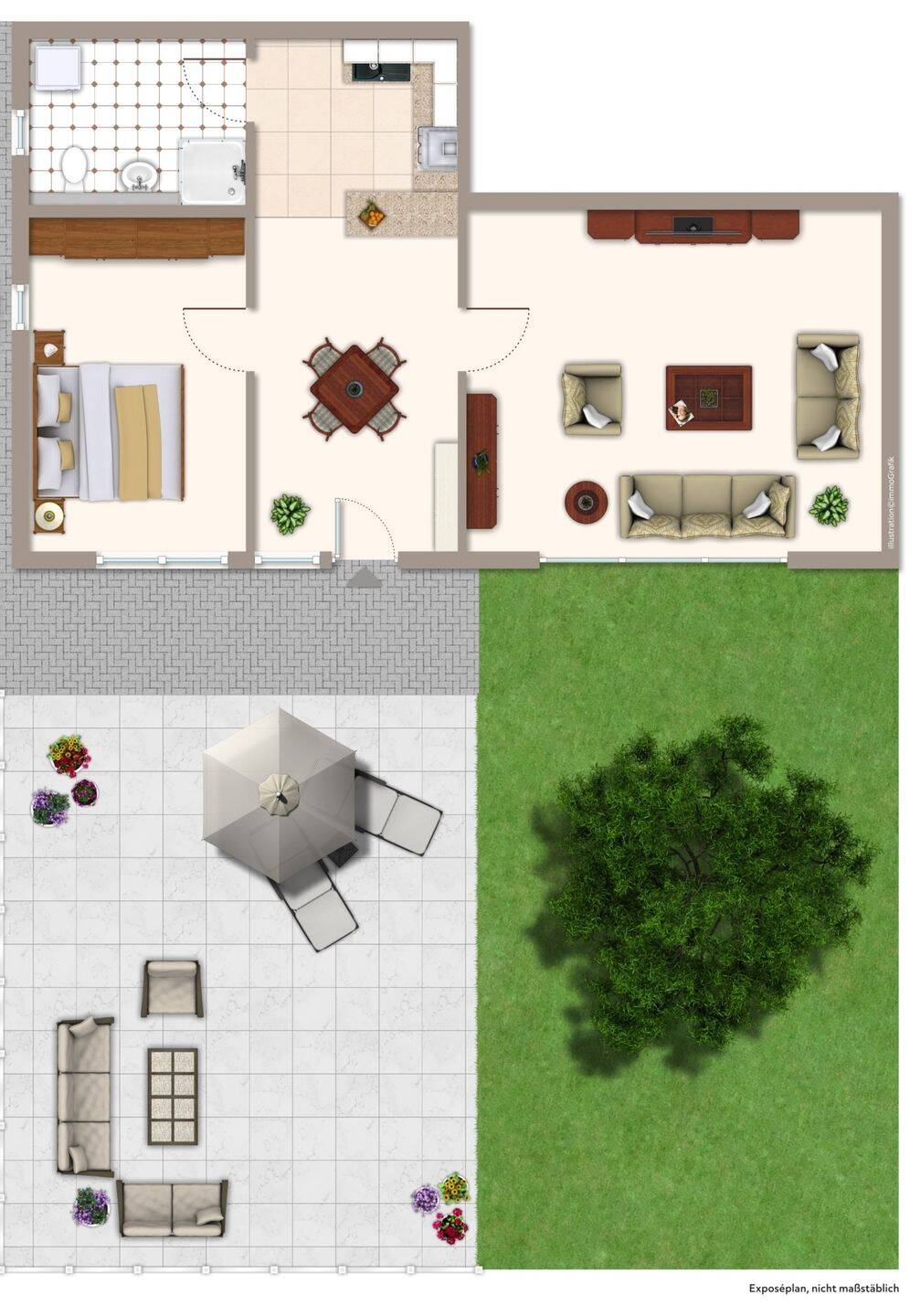 Helle gut geschnittene 2-Zimmer-EG-Wohnung in Altusried/Oberallgäu mit Terrasse, 87452 Altusried