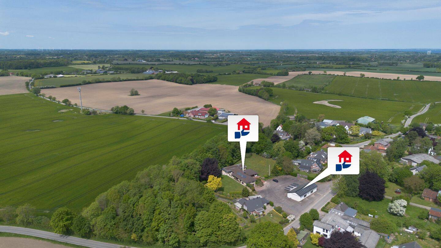 Winkelbungalow + große Speditionshalle mit Poolhaus, PV-Anlage, neuer Wärmepumpe, 24402 Esgrus
