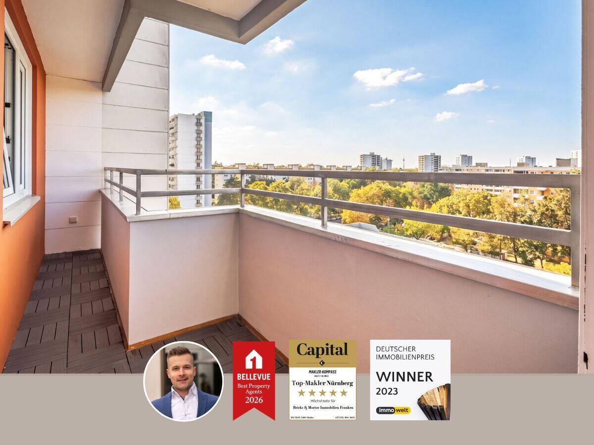 Besichtigungen 22.10.2026: Gepflegte 2-Zimmer-Wohnung mit Aufzug und Nord-West-Balkon, 90471 Nürnberg (Dutzendteich Langwasser Neuselsbrunn Stadion Zollhaus)