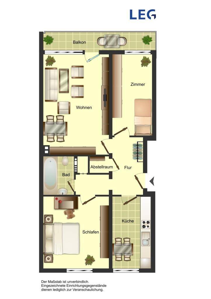 Attraktive 3-Zimmer-Etagenwohnung in Sankt Augustin  72 m² mit Badewanne, 53757 Sankt Augustin