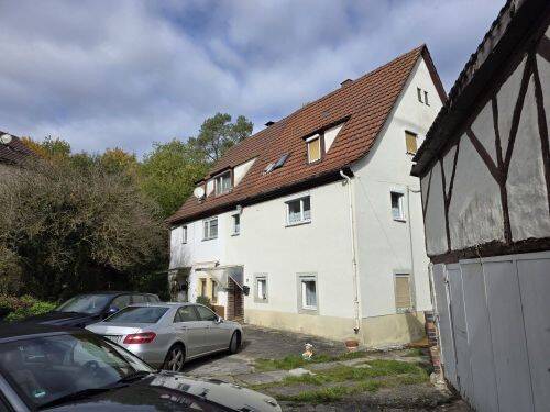 Einfamilienhaus mit grüner Oase, Gärten, Garagentrakt und Scheune in 97453 Schonungen-Hausen (ID 10609), 97453 Schonungen
