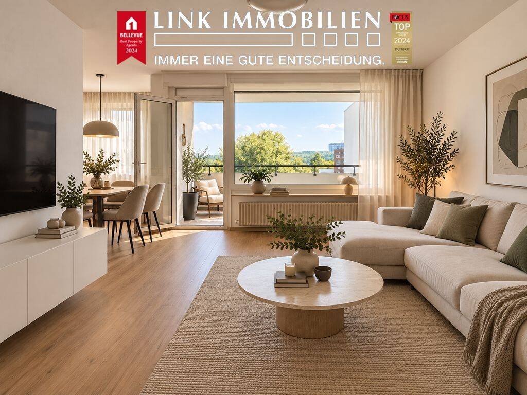 Mit Aufzug: moderne 3,5-ZW mit toller Aussicht und TG-Stellplatz in Hoffeld, 70597 Stuttgart (Degerloch Hoffeld Kaltental Möhringen Sonnenberg)