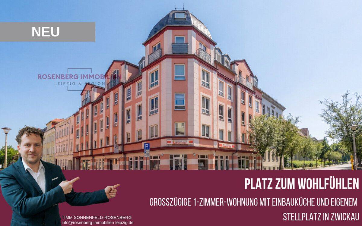 Gepflegte 1-Zimmer-Wohnung mit Einbauküche, Aufzug und Tiefgarage in Zwickau!, 8056 Zwickau