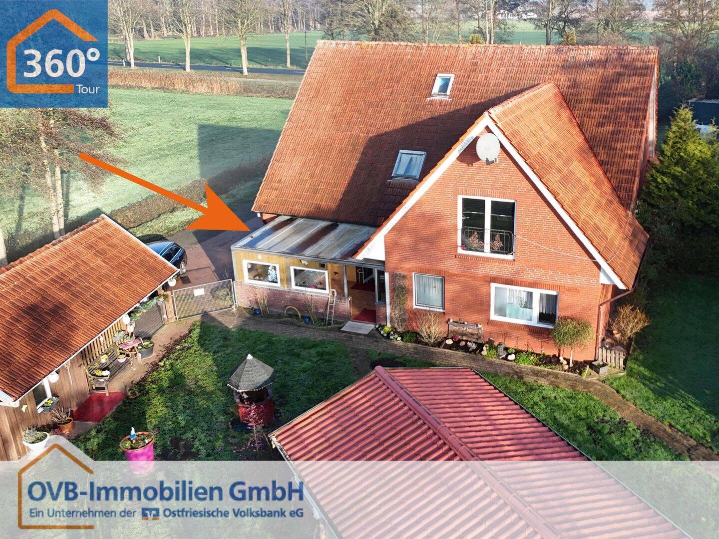 Erdgeschosswohnung mit überdachter Terrasse und Carport, 26810 Westoverledingen
