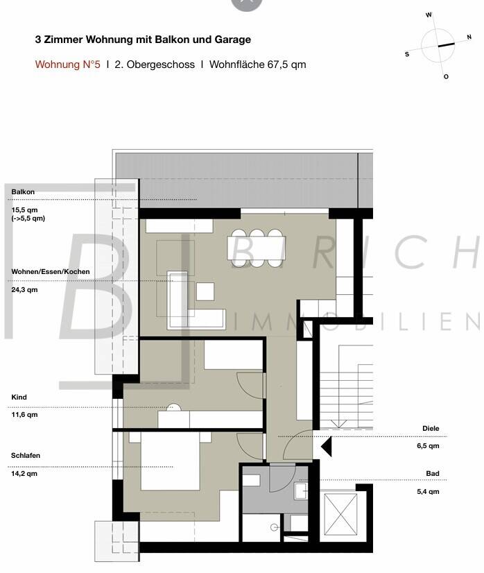 BAUSTART ERFOLGT – EXKLUSIVER ERSTBEZUG 2027! Moderne 3-Zimmer-Dachgeschosswohnung mit Balkon & Doppelparker in Schelklingen, 89601 Schelklingen