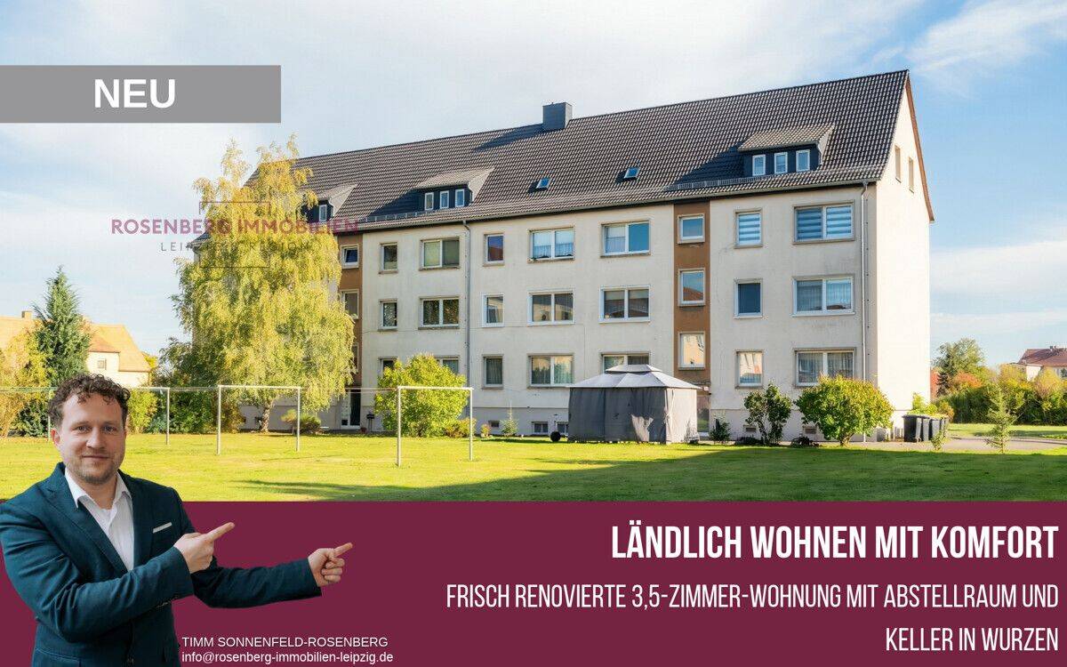 Frisch renovierte 3,5-Zimmer-Wohnung in Wurzen – viel Platz, ruhige Lage, sofort bezugsfrei, 4808 Wurzen