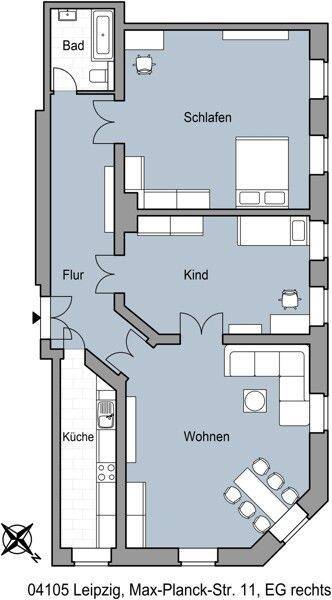 3 Zimmer Wohnung im Leipziger Waldstraßenviertel, 4105 Leipzig (Zentrum-Nord Zentrum-Nordwest Zentrum-Ost Zentrum-West)