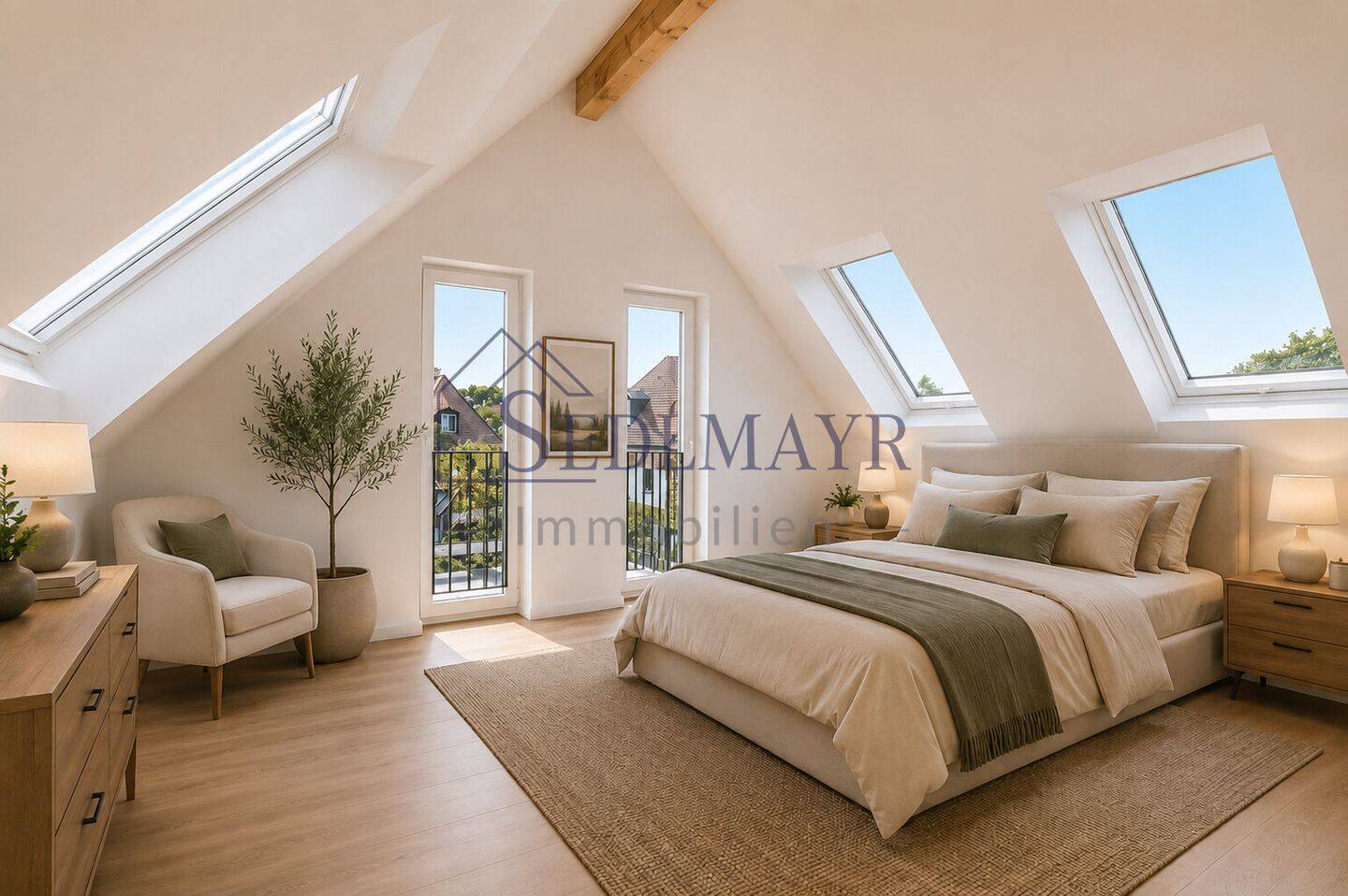 VERMIETUNG: Erstbezug – Traumhafte Dachgeschosswohnung mit Loggia & Balkon in Obermenzing!, 81247 München (Allach-Untermenzing Pasing-Obermenzing)