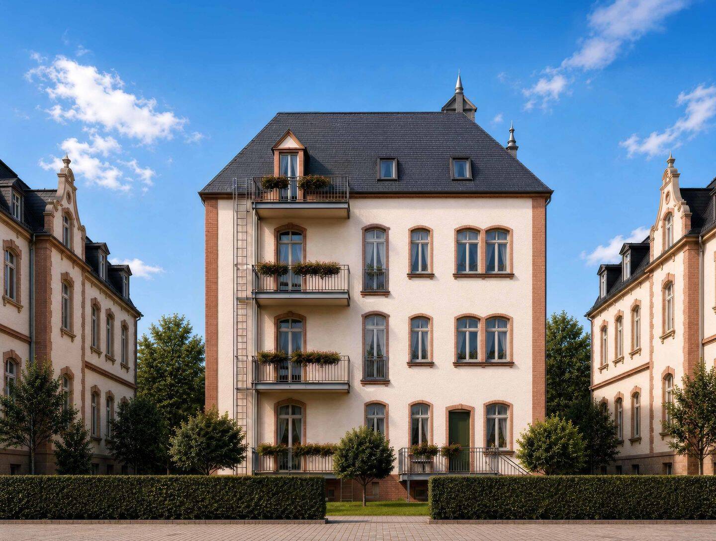 Provisionsfrei! Altbaujuwel in Bestlage – 3-Zi.-DG-Wohnung in kernsanierter Gründerstilvilla im Herzen von Friedberg, 61169 Friedberg (Hessen)