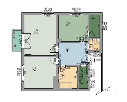 Charakteristische 2-Zimmer-Wohnung in Wetzlar, J.-Sebastian-Bach-Str. 7, 3. OG links links, 35578 Wetzlar