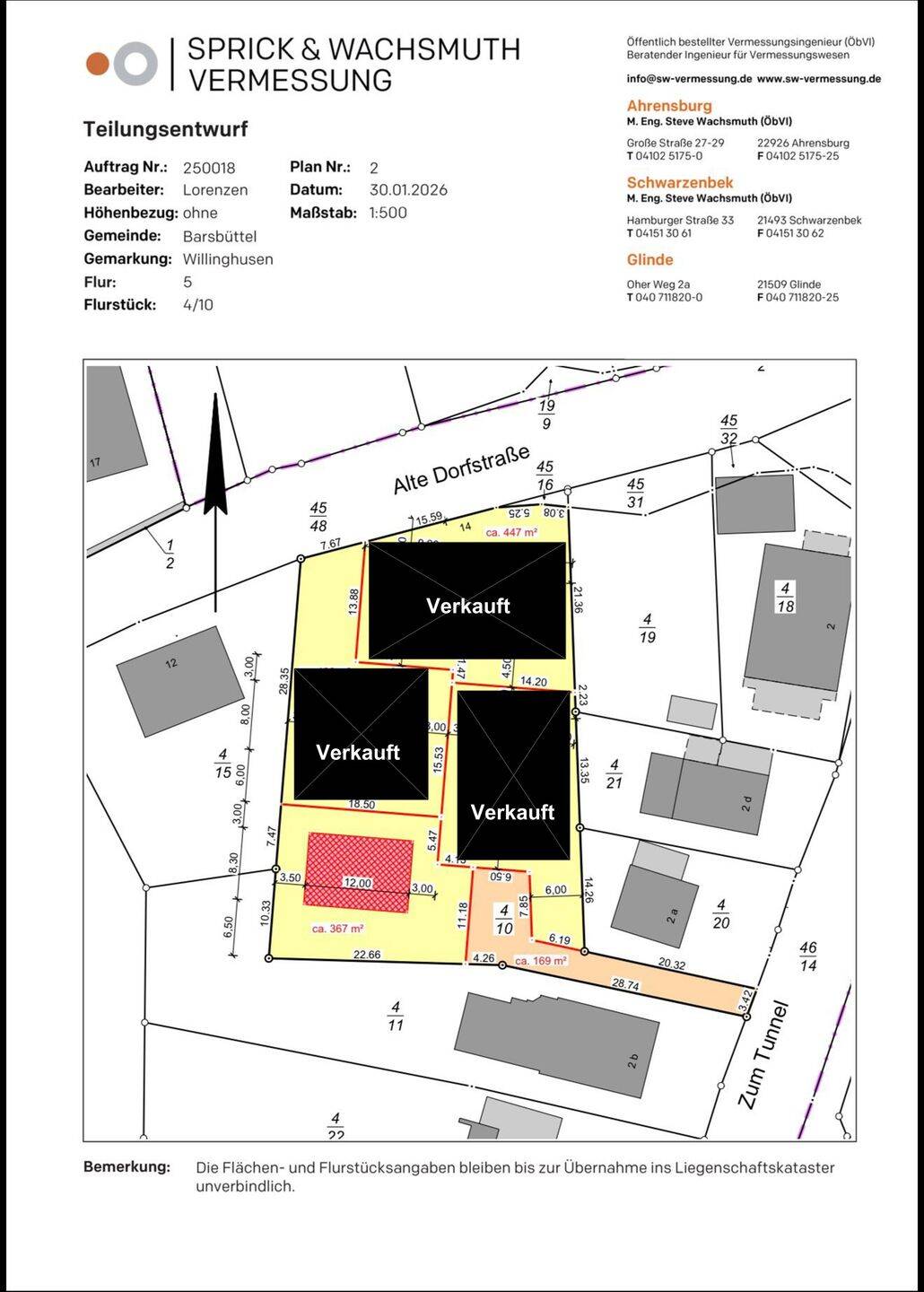Wohnpark Willinghusen: 367 m² Baugrundstück mit Genehmigung für 151 m² Wohnfläche, 22885 Barsbüttel