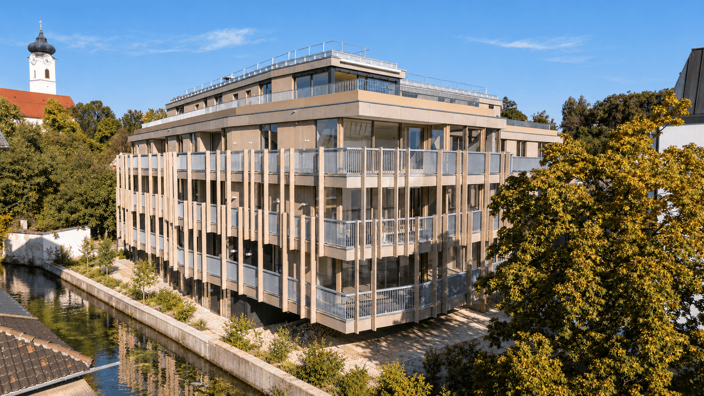 Unikat am Mühlbach: Luxuriöse 3-Zimmer-Neubau-Erdgeschosswohnung mit eigenem Steg und Garten, 83043 Bad Aibling