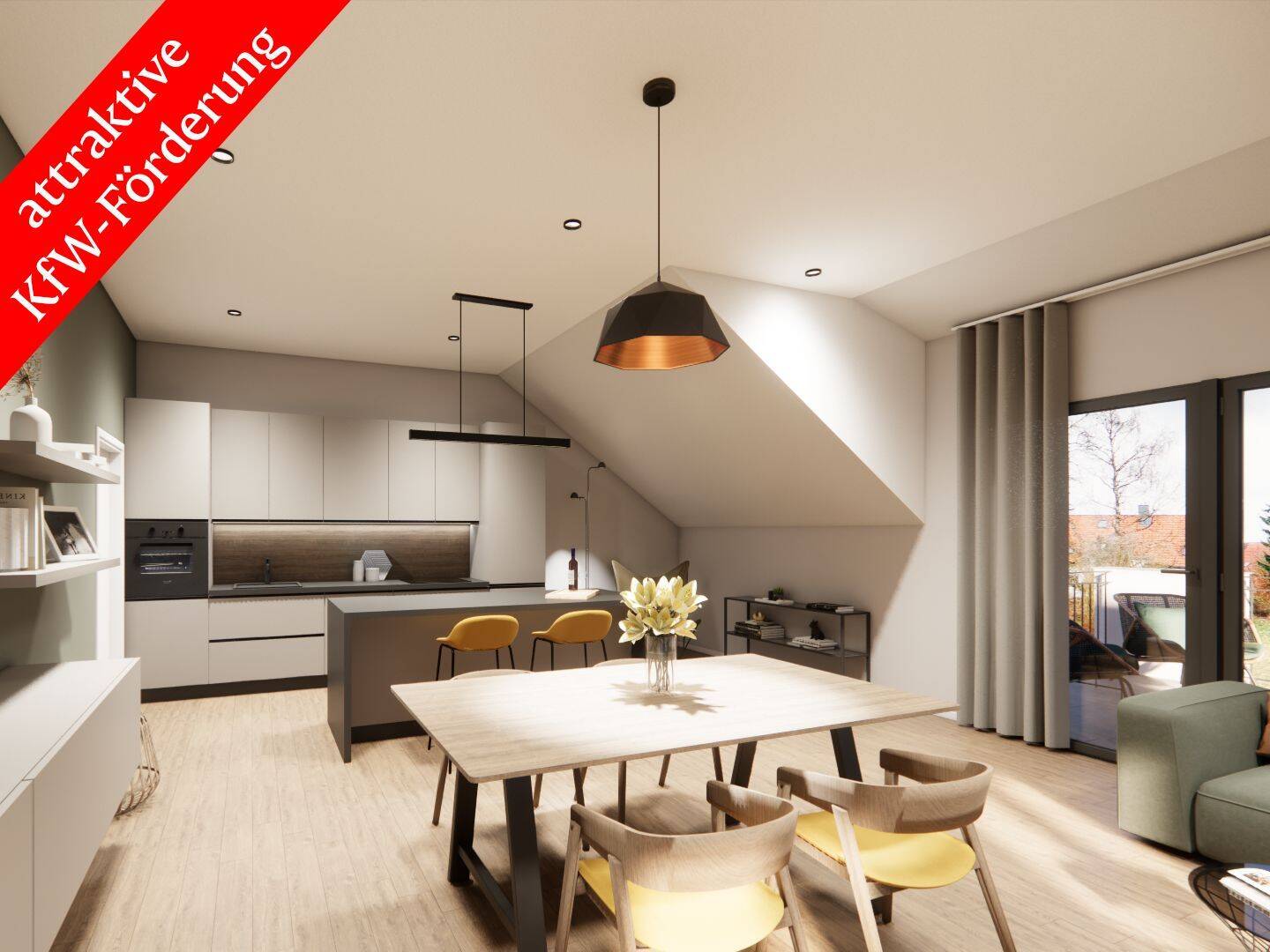 Pentling: Wohnkomfort mit Stil in einem KfW-Effizienzhaus 55 3-Zimmer-Dachterrassenwohnung, 93080 Pentling
