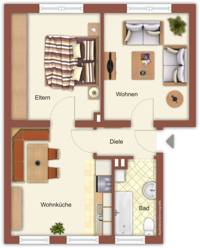 Ab sofort frei! gemütliche 2-Zimmer-Wohnung in Mönchengladbach Mülfort, 41238 Mönchengladbach