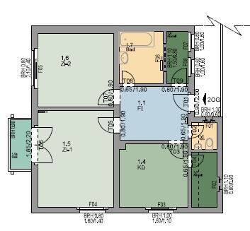 Schöne 2-Zimmer-Wohnung in Wetzlar, J.-Sebastian-Bach-Str. 7, 2. OG rechts rechts, 35578 Wetzlar