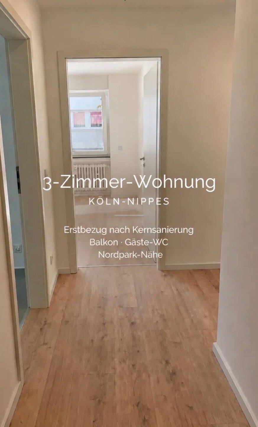 Erstbezug nach Kernsanierung: Moderne 3 Zimmer Wohnung mit Gäste WC in Köln-Nippes, 50733 Köln (Nippes Weidenpesch)