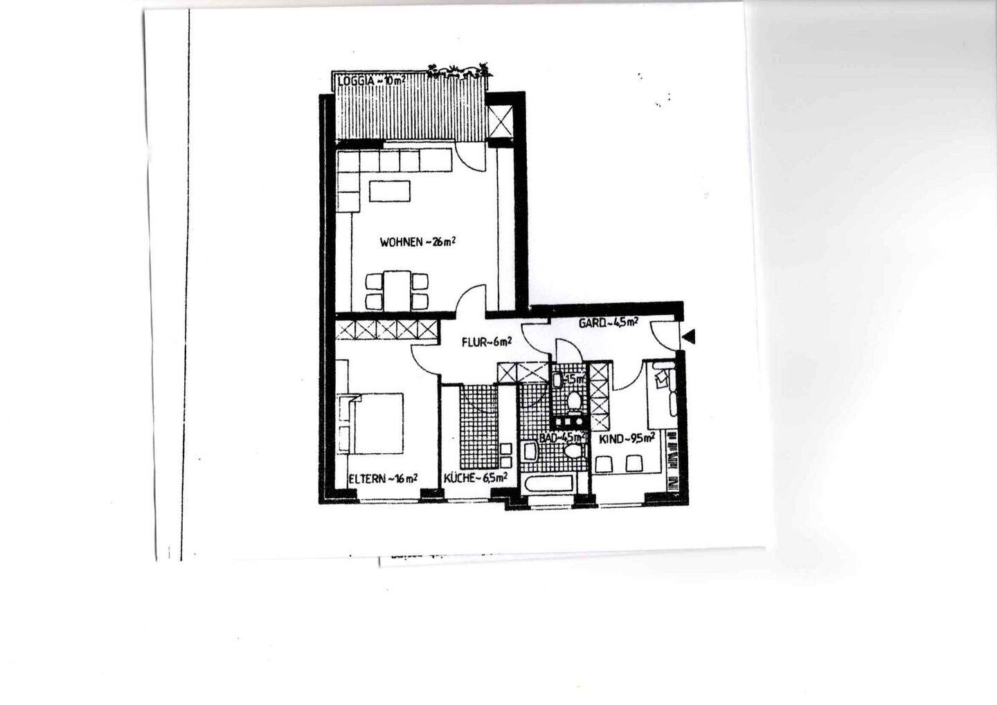 3 Zi,Küche,Bad,Gäste WC,Balkon,80qm Wohnfläche im 2. Obergeschoss, 33615 Bielefeld (Gellershagen Innenstadt)