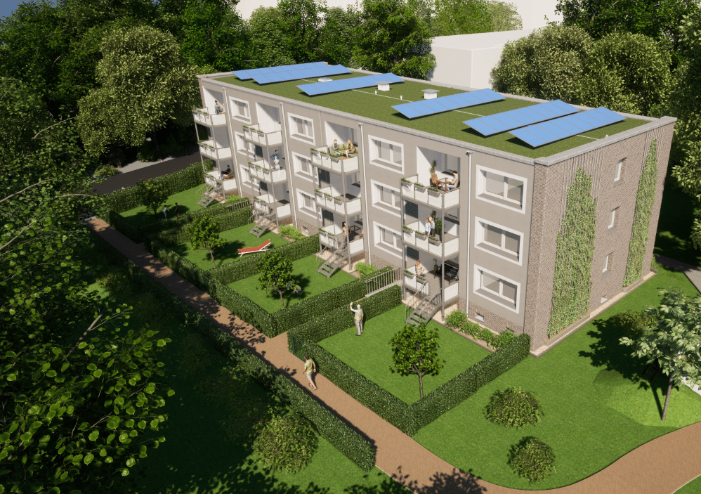 Modernisierte 3,5-Raum-Wohnung im Erdgeschoss mit Balkon und Garten – WBS erforderlich!, 44649 Herne (Baukau-West Crange Röhlinghausen Wanne)