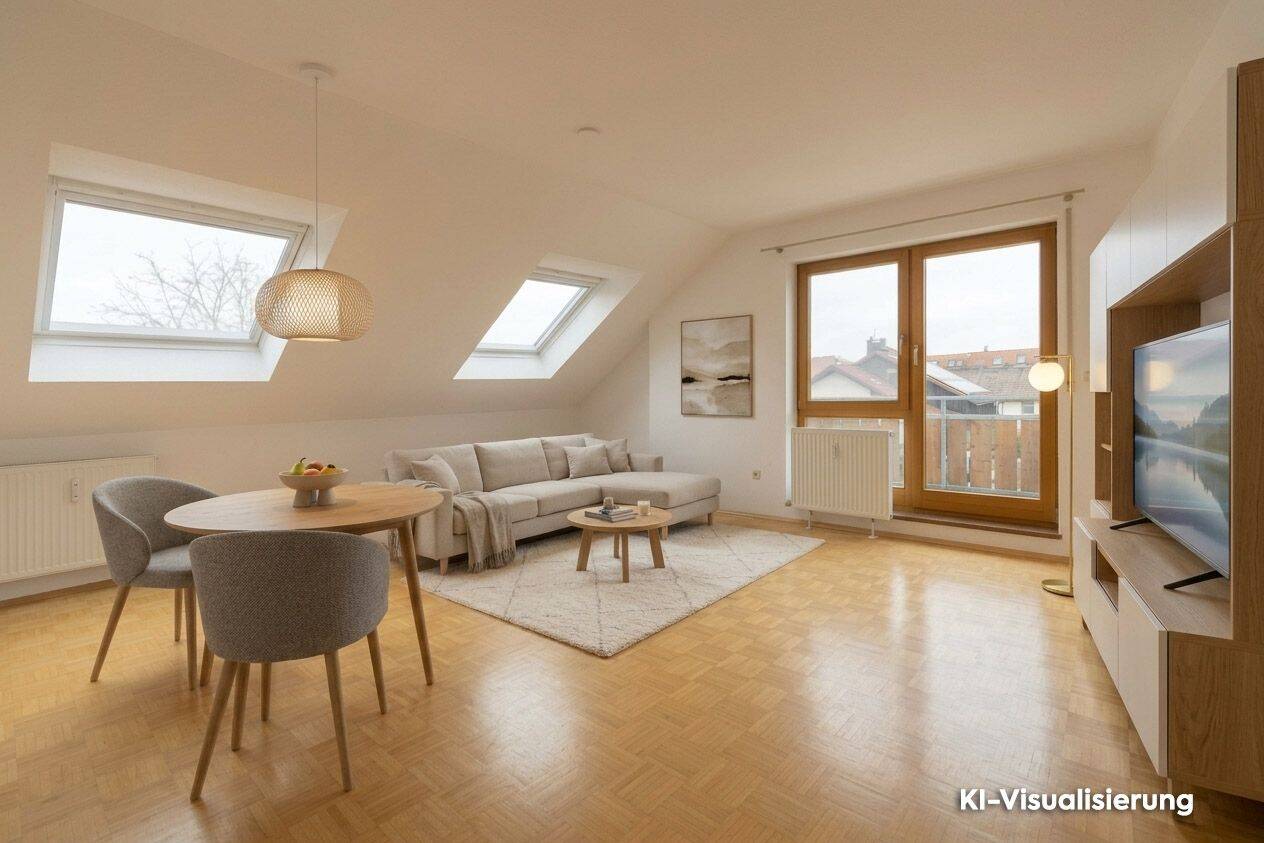 Provisionsfrei: 3½-Zimmer-Dachgeschoss-Wohnung mit Balkon und Weitblick., 74348 Lauffen am Neckar