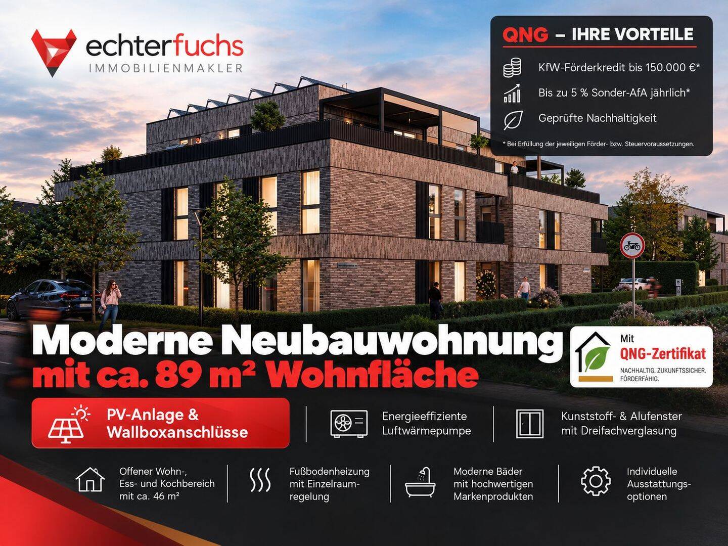 AERIUM | QNG – Zertifiziert | Komfortable barrierearme 2-Zimmer-Wohnung mit Südwest-Terrasse, 52525 Heinsberg