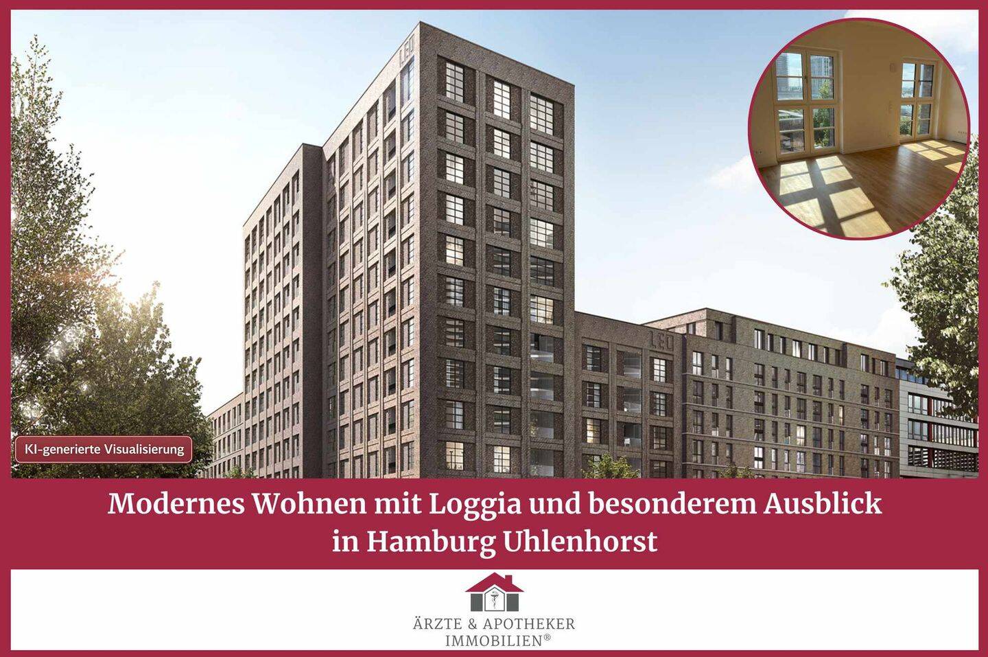 Modernes Wohnen mit Loggia und besonderem Ausblick in Hamburg Uhlenhorst, 22081 Hamburg (Hamburg-Nord Barmbek-Süd Uhlenhorst)