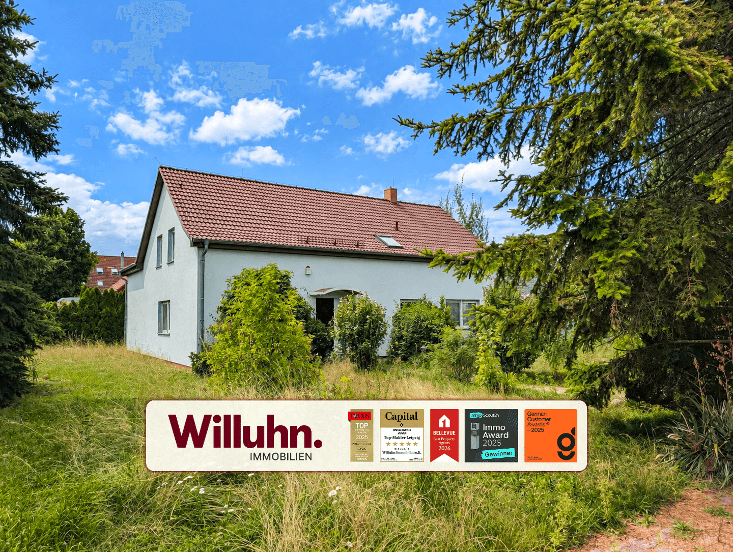 1-2-Familienhaus mit großem Grundstück – sehr ruhig! | Terrasse, Wintergarten, Doppelgarage, Brunnen, 4509 Delitzsch