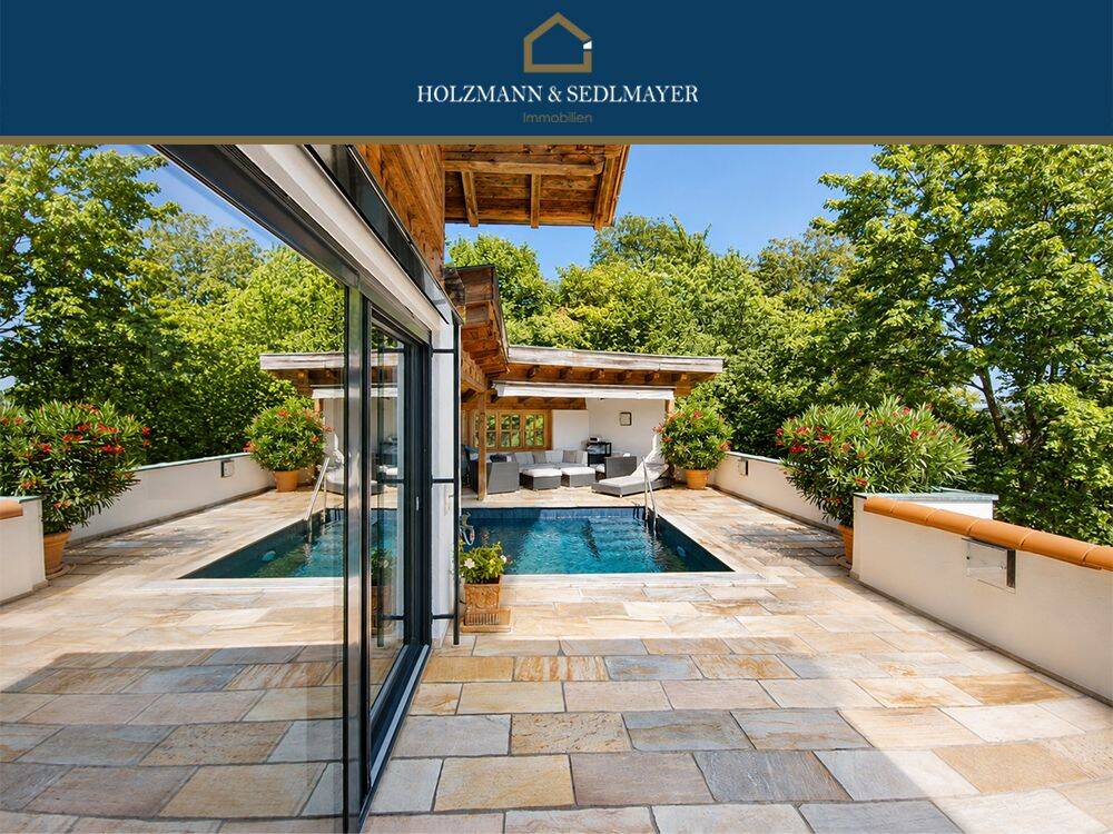 Zuhause wie im Urlaub fühlen: Chalet-Einfamilienhaus mit ELW, Pool und Weitblick in Altdorf, 84032 Altdorf (Industriegebiet Wolfgang)