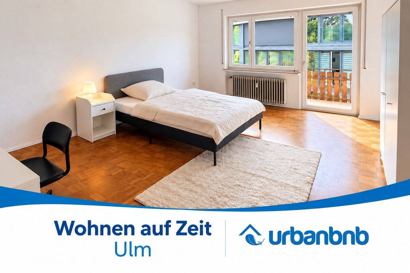 Wohnen auf Zeit in Ulm – möbliertes Zimmer mit Balkon, 89081 Ulm