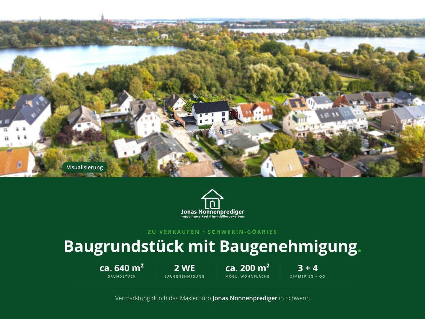 Baugrundstück mit Baugenehmigung für ein Wohnhaus mit 2 WE – für den Käufer provisionsfrei, 19061 Schwerin