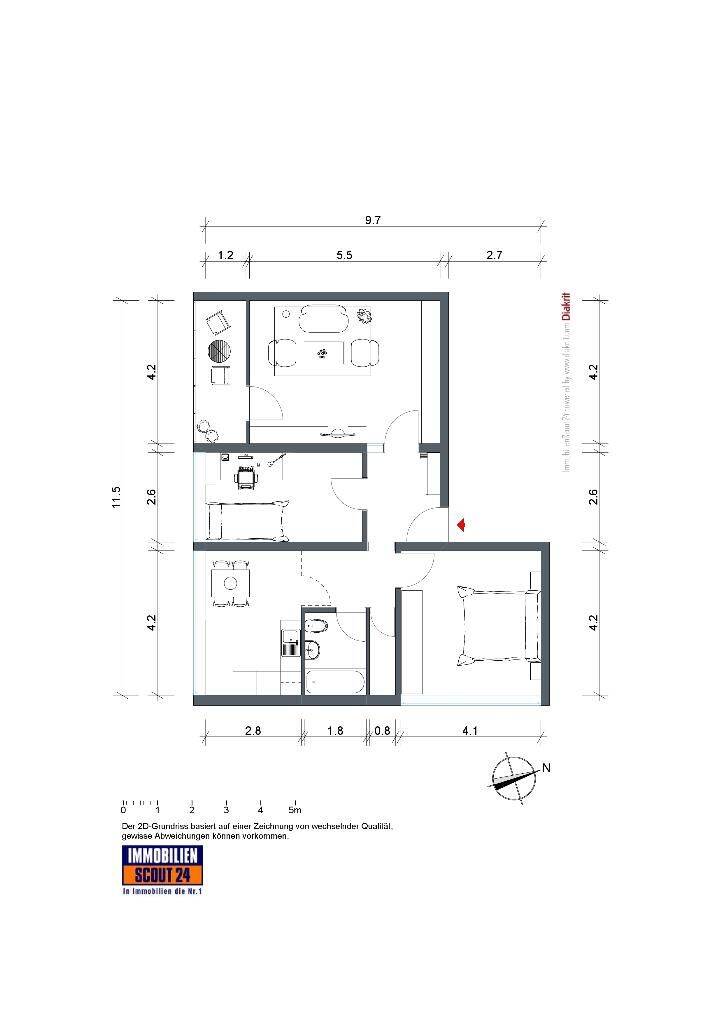 2-Zimmer-Wohnung in Kreuztal, 57223 Kreuztal