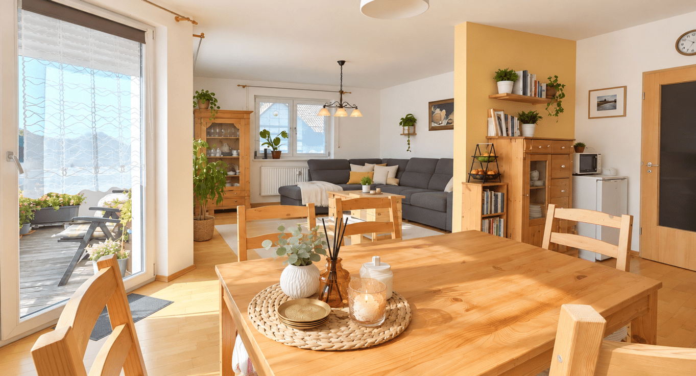 Offenes Wohnen mit viel Licht – 3-Zimmer-Wohnung mit Balkon und Garage in Teublitz, 93158 Teublitz