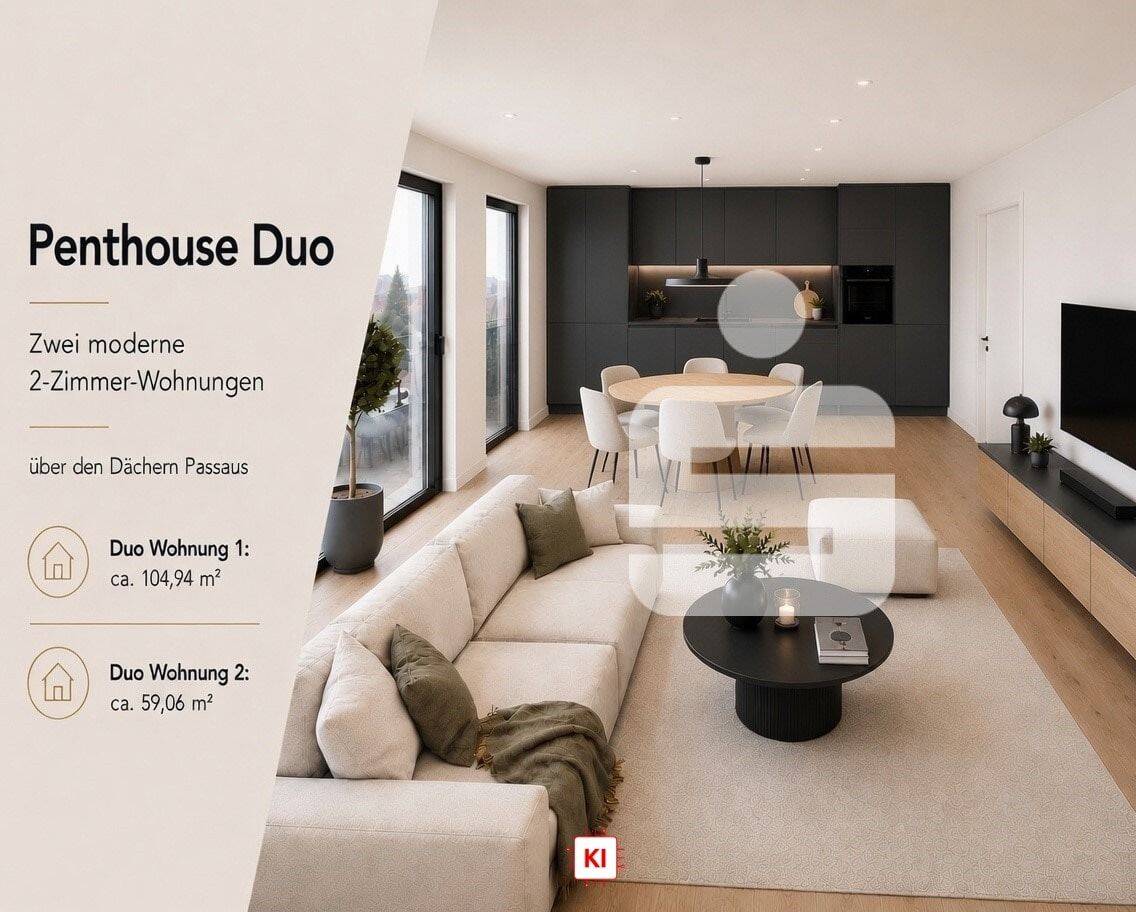 Penthouse Living – Exklusive Duo-Wohnung in Passau!, 94032 Passau (Altstadt Haidenhof-Nord Haidenhof-Süd Innstadt)