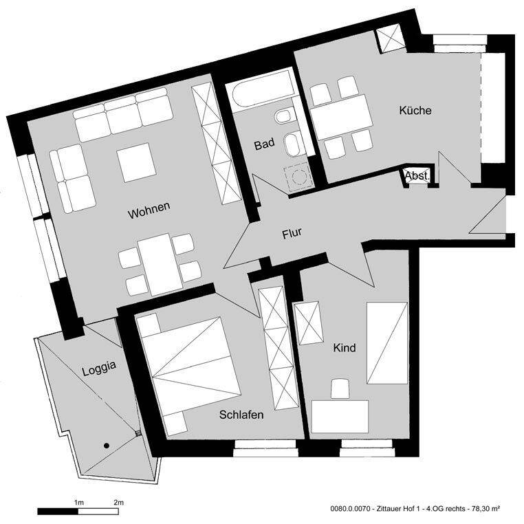 3-Zimmer-Wohnung in Mittelfeld, 30519 Hannover