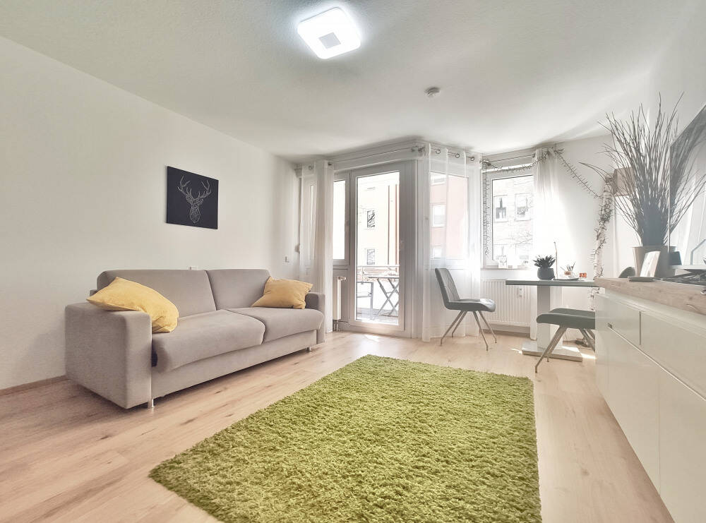 Vollausgestattetes 1-Zimmer-Apartment mit Balkon im Nürnberger Stadtteil Gärten hinter der Veste, 90408 Nürnberg (Großreuth h. d. Veste Gärten h. d. Veste Maxfeld Nordbahnhof Sankt Johannis)
