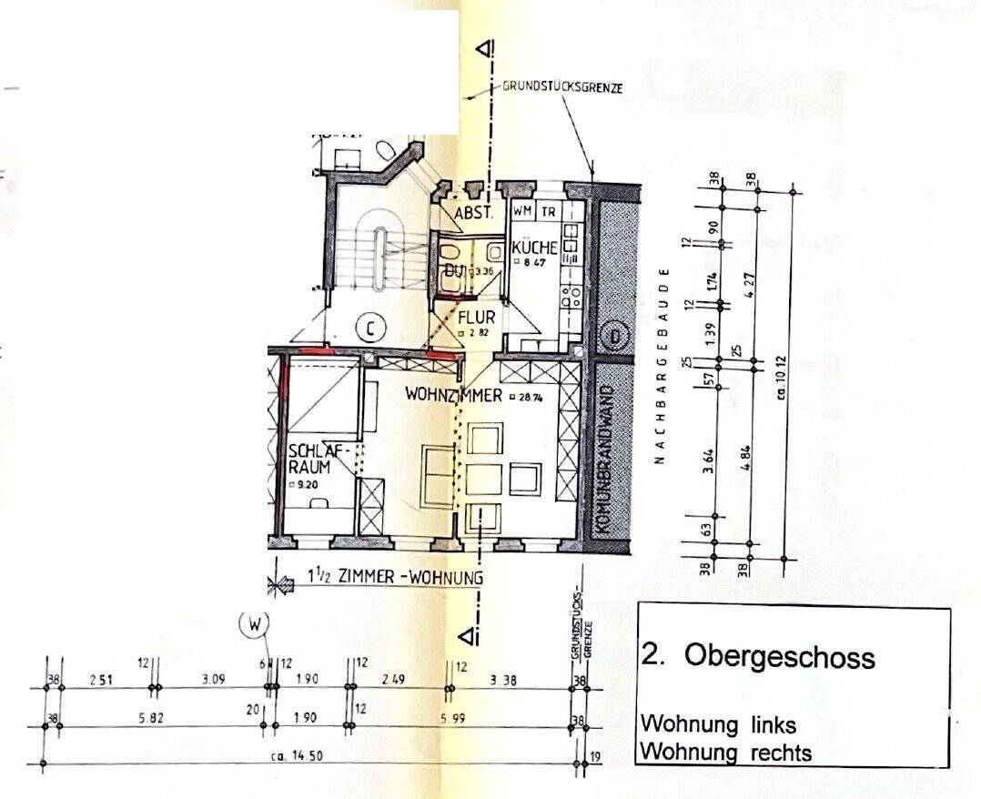 Helle, renovierte 1,5-Zimmer-Wohnung mit EBK in Nürnberg, 90439 Nürnberg (Großreuth bei Schweinau Schweinau Sankt Leonhard Sündersbühl)