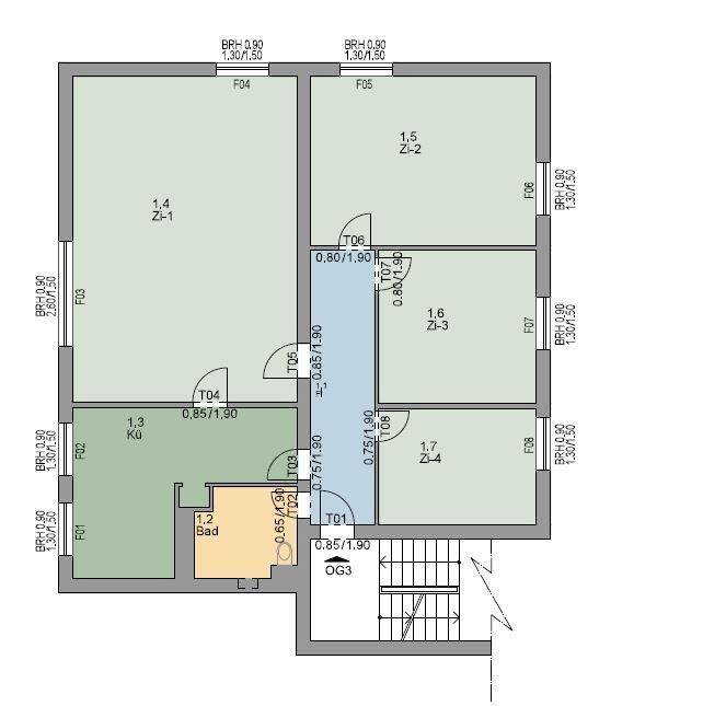 Schöne 4-Zimmerwohnung in Fritzlar, Scharnhorststraße 1, 3. OG rechts, 34560 Fritzlar