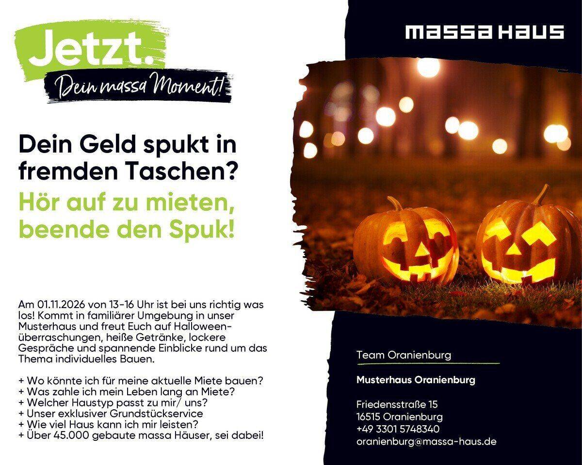 ?? Halloween im Musterhaus – Schaut vorbei! am 1.11.26 von 12-14 Uhr ??, 16356 Werneuchen