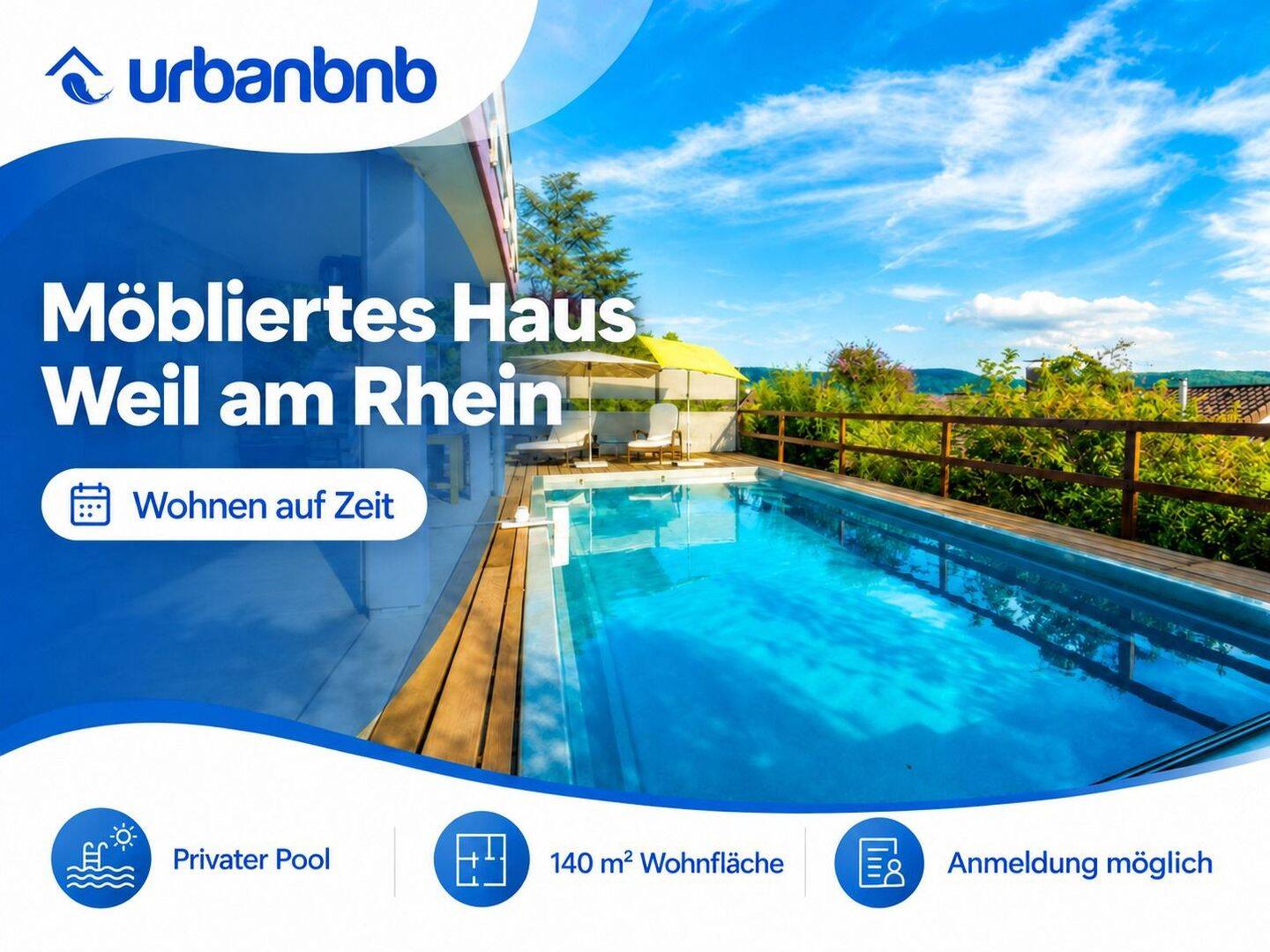 Haus mit Pool in Weil am Rhein – Wohnen auf Zeit, 79576 Weil am Rhein