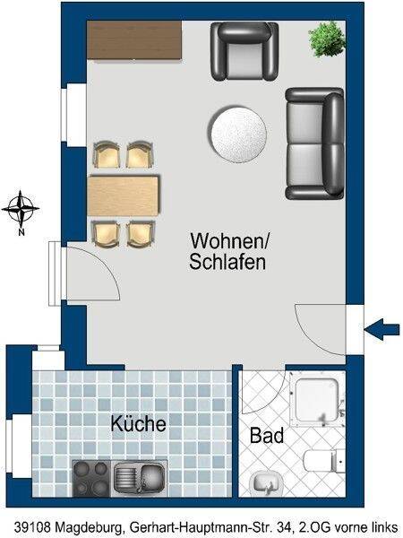 Nachmieter für Single-Wohnung gesucht, 39108 Magdeburg (Altstadt Stadtfeld Ost)