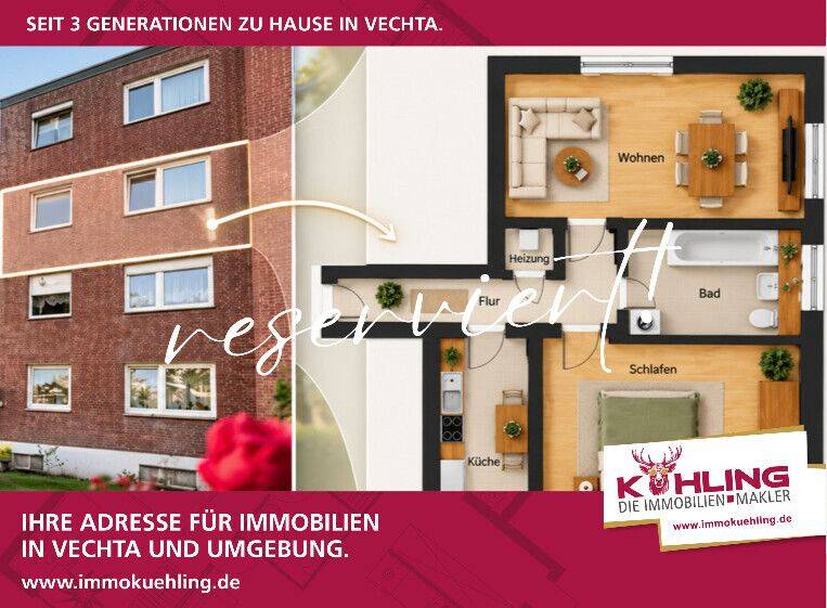 2 Zi-ETW mit Entwicklungspotential direkt am Zitadellenpark gelegen!, 49377 Vechta