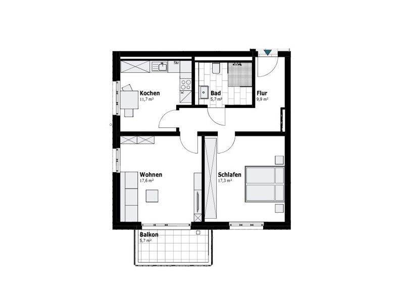 bezugsfertiger Neubau – 2-Zimmer-Whg. mit Balkon – separate Küche – barrierearm, 47259 Duisburg (Huckingen Hüttenheim Mündelheim Ungelsheim Wanheim-Angerhausen)