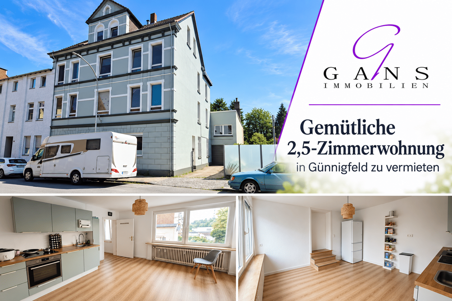 Interessante 2,5 Zimmer-Wohnung komplett renoviert in Günnigfeld:-), 44866 Bochum (Günnigfeld Leithe Sevinghausen Wattenscheid Westenfeld)