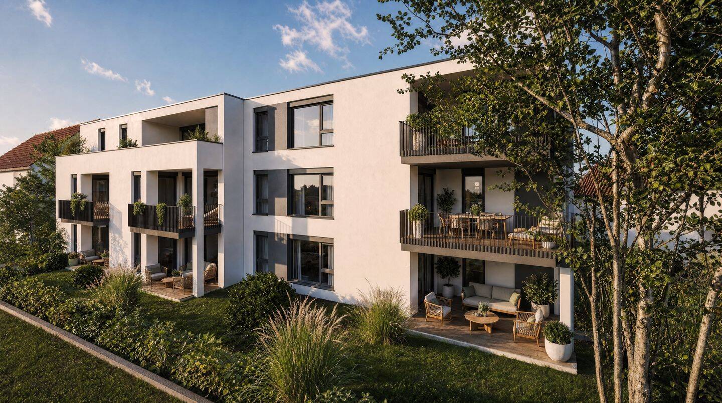 Ganz oben! Freundliche 3,5-Zimmer-Eigentumswohnung mit herrlichem Sonnenbalkon, 88471 Laupheim