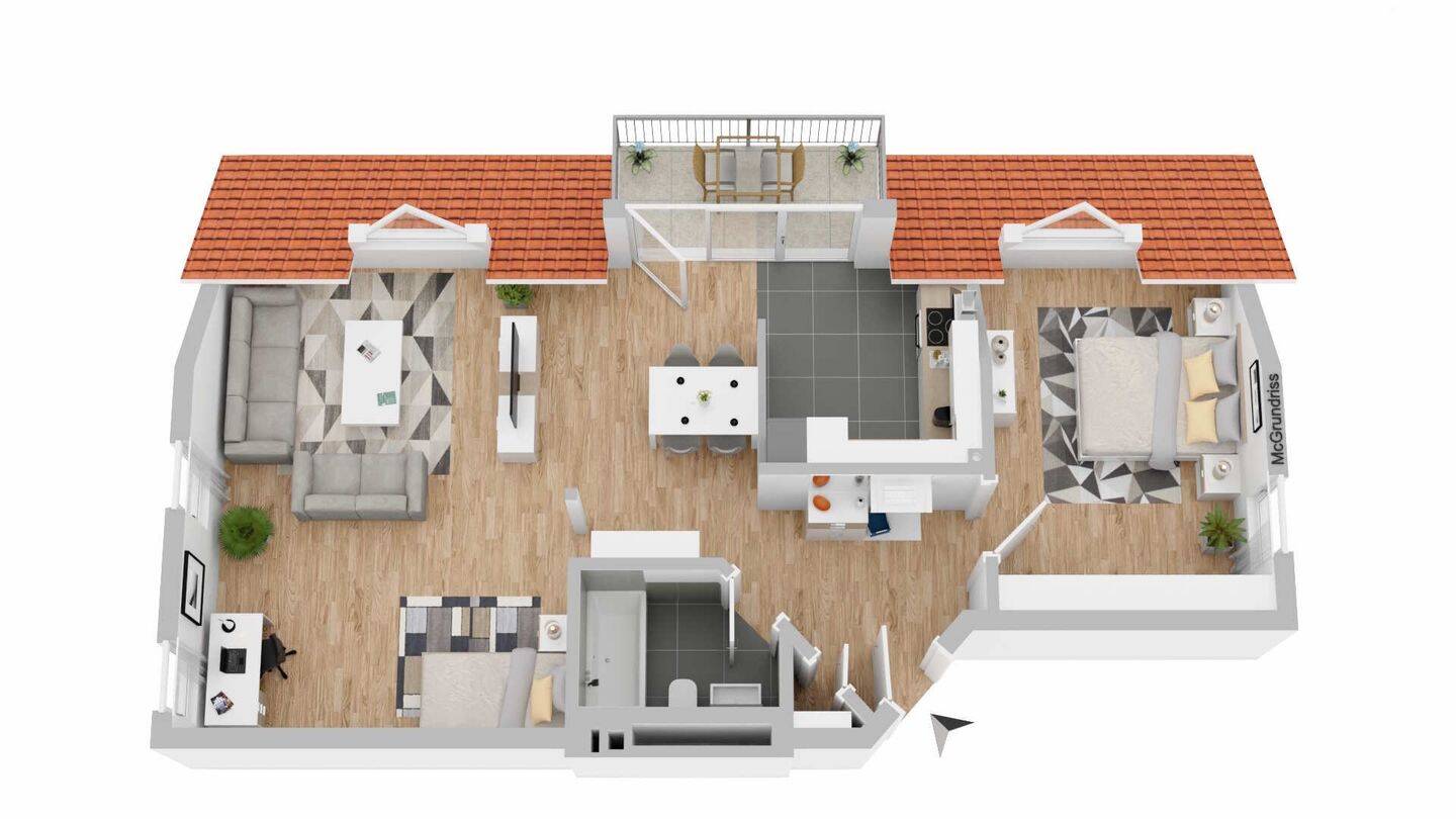 Seltene Dachgeschosswohnung mit Rundgaube, Balkon und Stellplatz, 32108 Bad Salzuflen