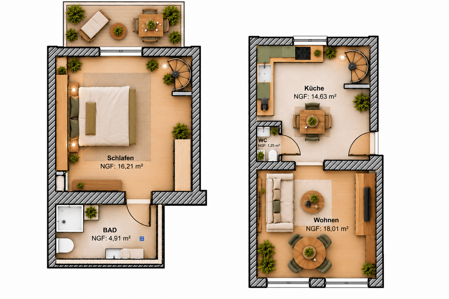 Moderne 2-Zimmer-Maisonettewohnung mit Terrasse, 40822 Mettmann