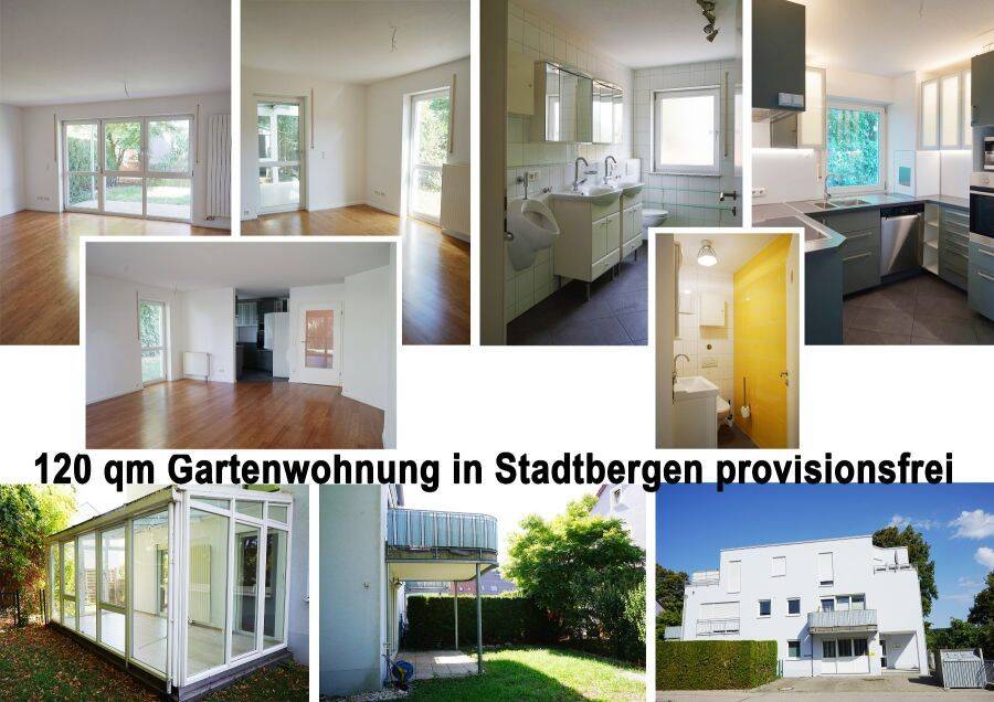 Provisionsfrei* Provisionsfrei v. Eigentümer: 4 Zi. Gartenwohnung 120 qm in Augsburg-Stadtbergen, Parkett, Wintergarten, ruhig, grün, 86391 Stadtbergen