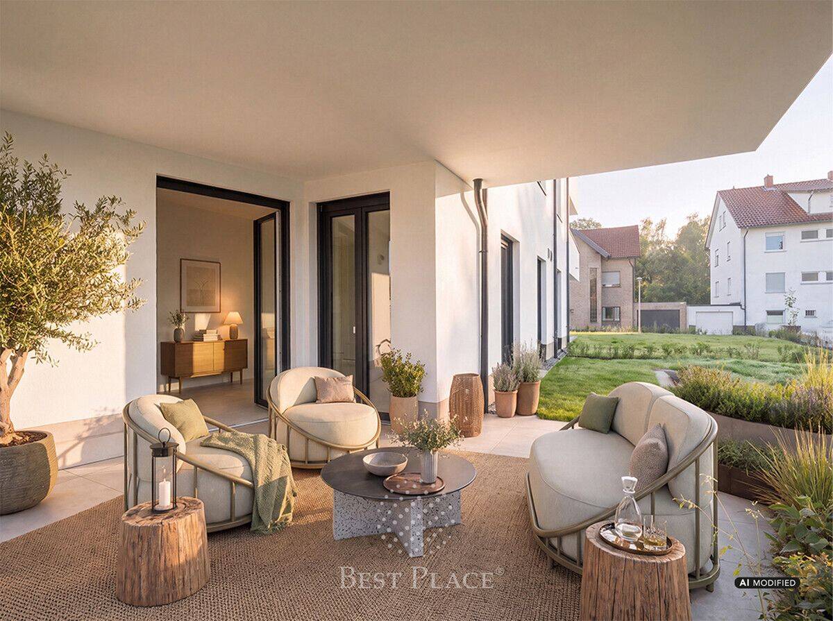 Bezugsfertige Gartenwohnung mit Tageslichtbad, Terrasse und weitläufigem Privatgarten, 61231 Bad Nauheim
